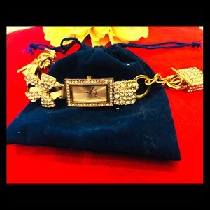 Beautiful Crystal Accent Gold Dress Watch